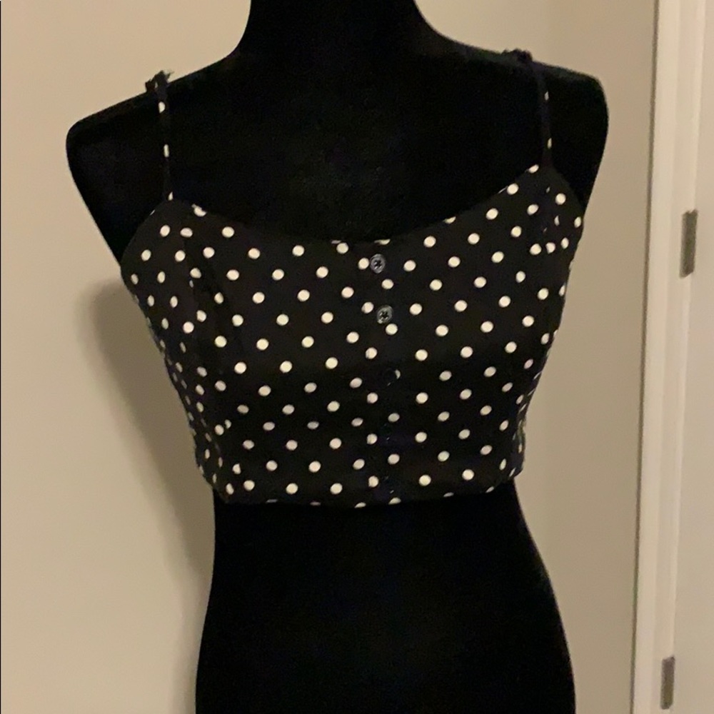 Forever 21 Polka Dot Pin Up Crop Top